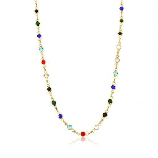 Gargantilha choker com pedrinhas cores variadas